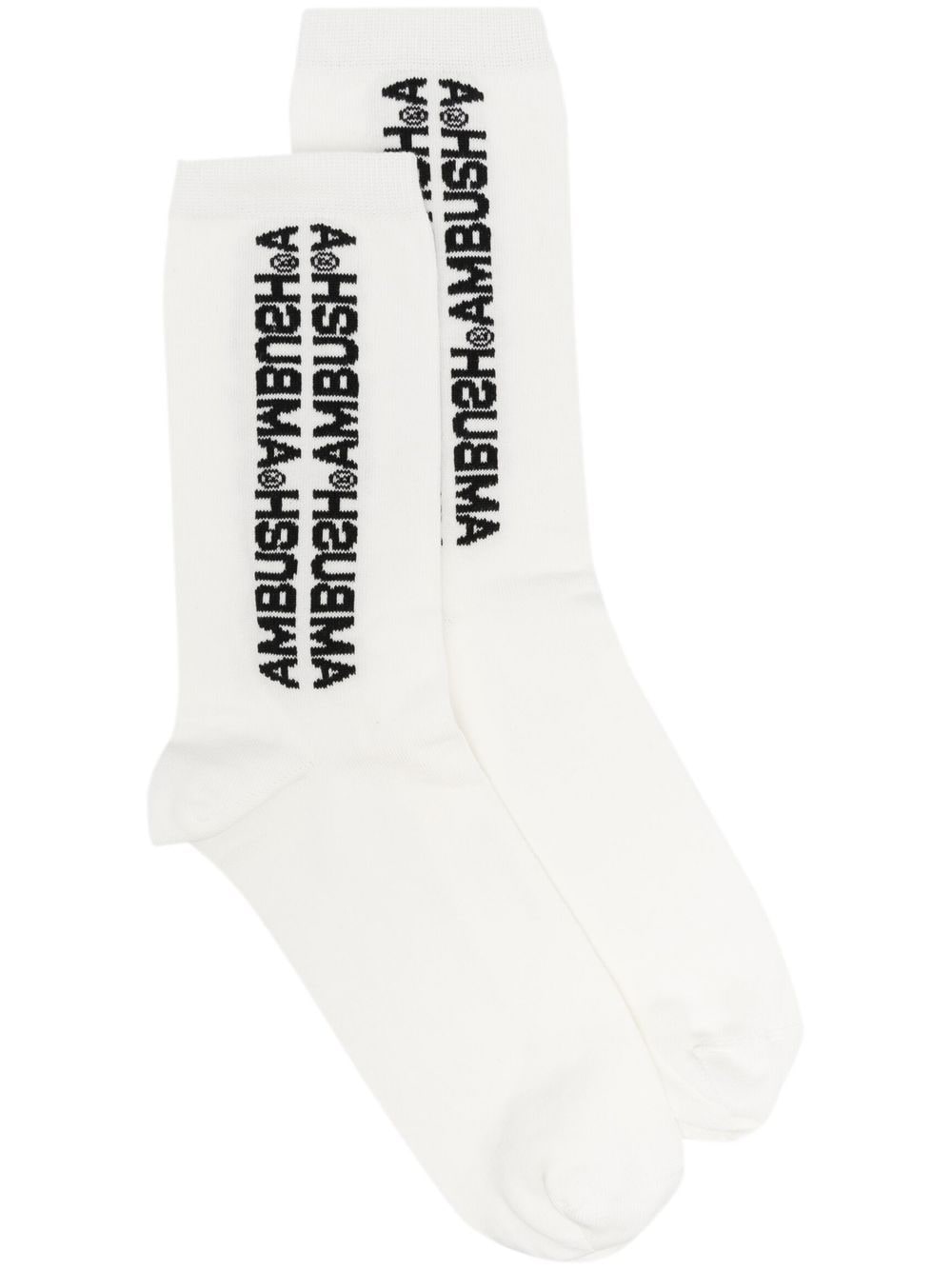 AMBUSH logo-print cotton socks - White von AMBUSH