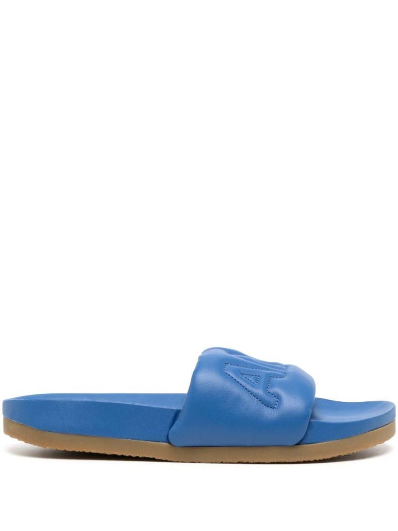 AMBUSH logo-quilted leather slides - Blue von AMBUSH