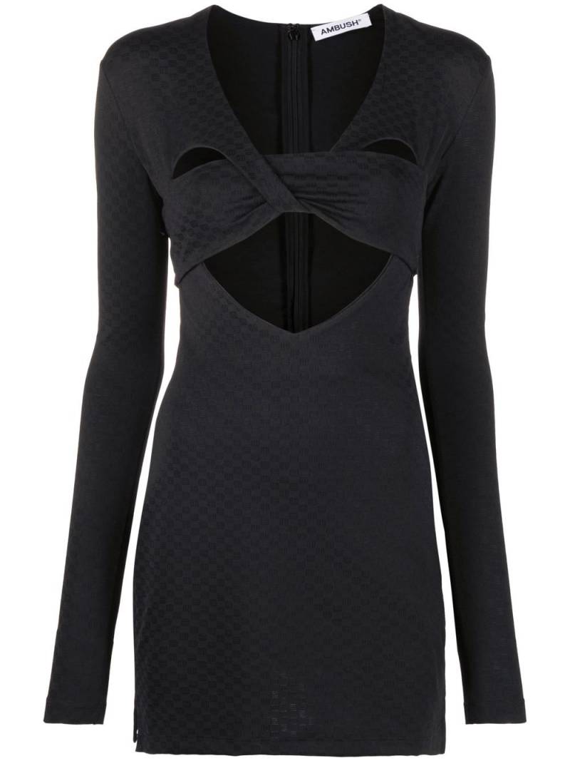 AMBUSH monogram-jacquard mini dress - Black von AMBUSH