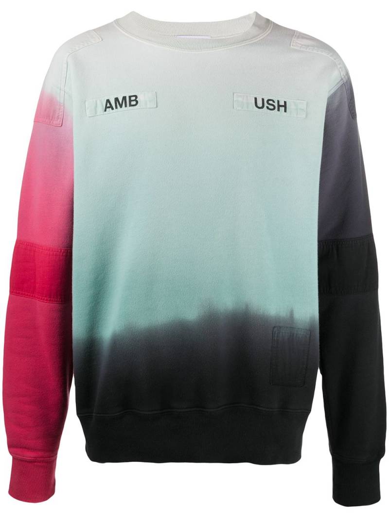 AMBUSH ombré logo-print sweatshirt - Green von AMBUSH