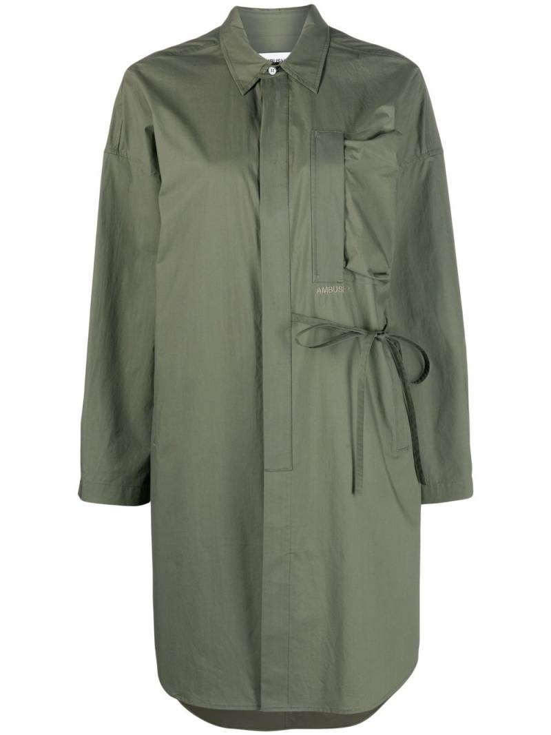 AMBUSH oversized waist-tie shirt dress - Green von AMBUSH