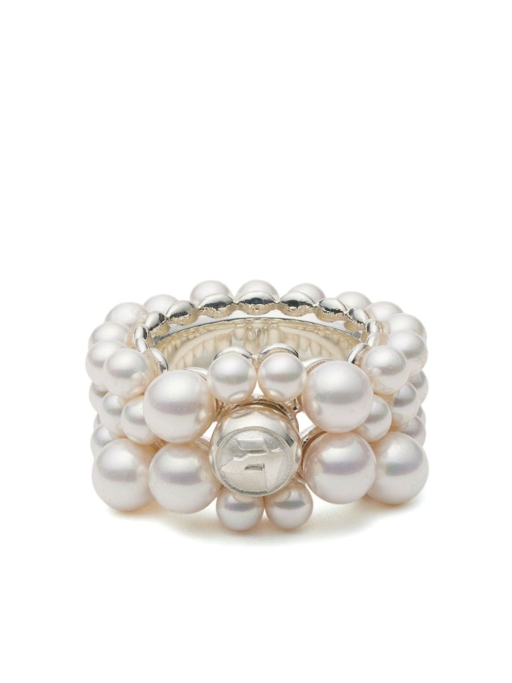 AMBUSH pearl mix ring - Silver von AMBUSH