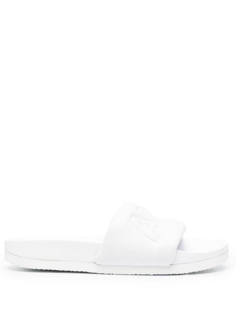 AMBUSH quilted-logo leather slides - White von AMBUSH