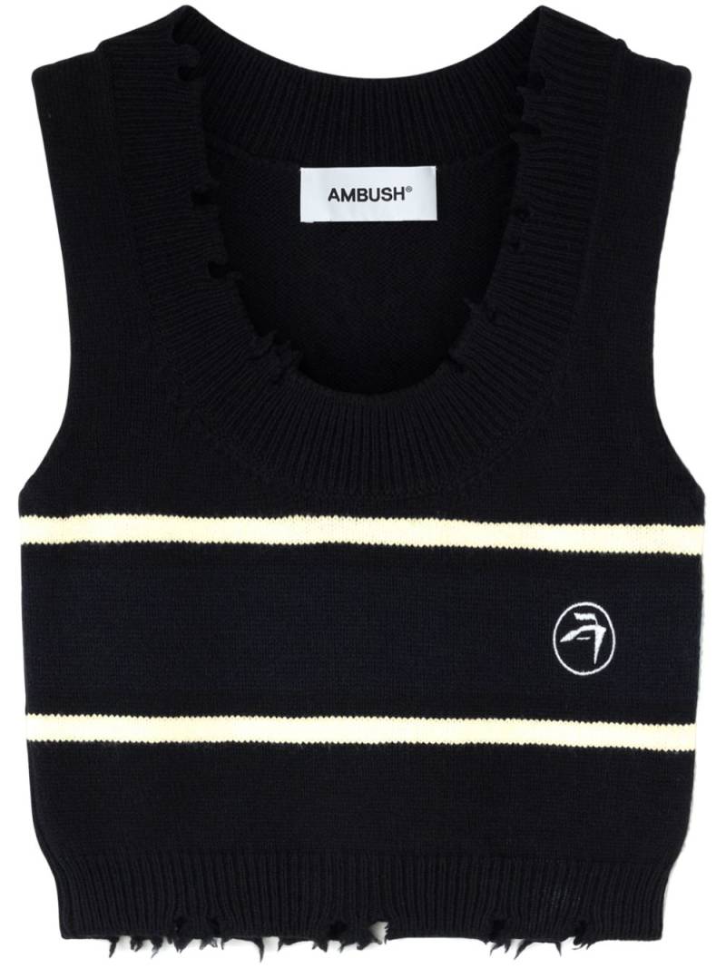 AMBUSH raw-cut knitted top - Black von AMBUSH