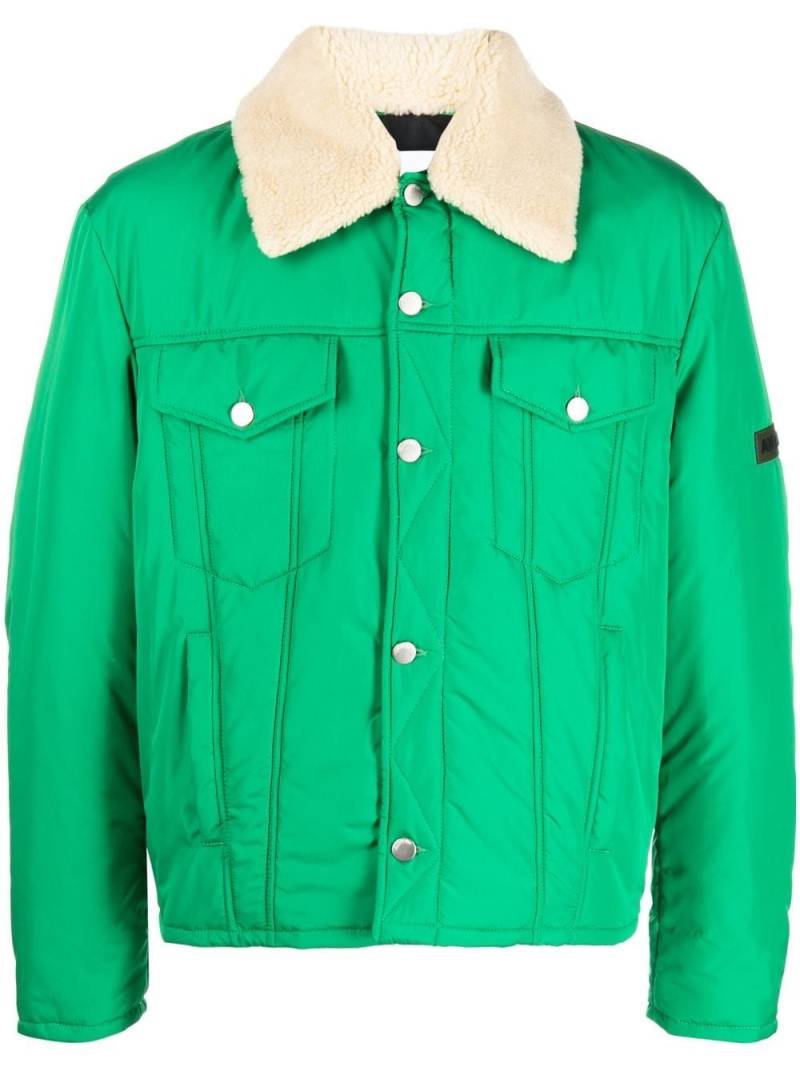 AMBUSH shearling-trim logo-patch jacket - Green von AMBUSH