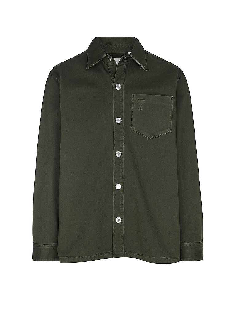 AMI PARIS Overshirt olive | L von AMI PARIS