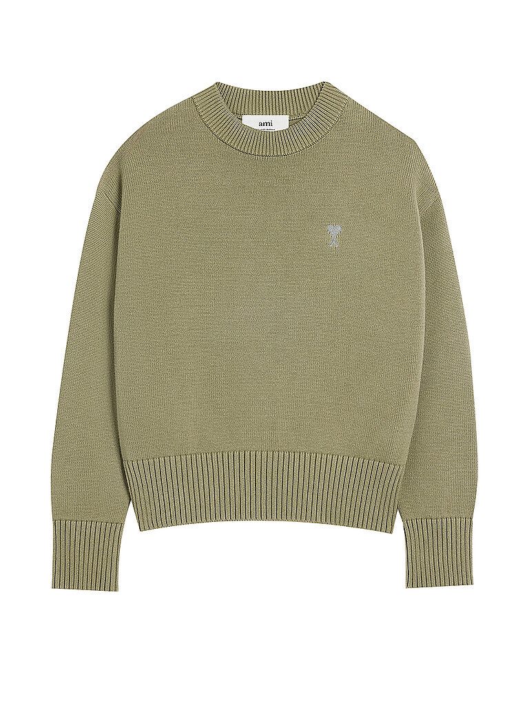 AMI PARIS Pullover olive | L von AMI PARIS