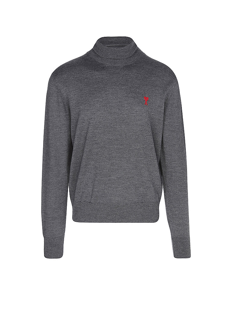 AMI PARIS Rollkragenpullover grau | S von AMI PARIS