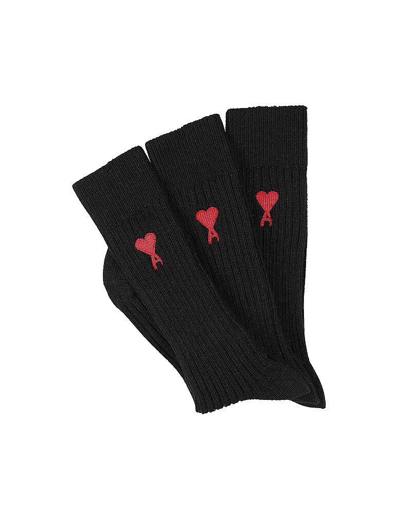 AMI PARIS Socken 3-er Pkg black schwarz | 35-38 von AMI PARIS