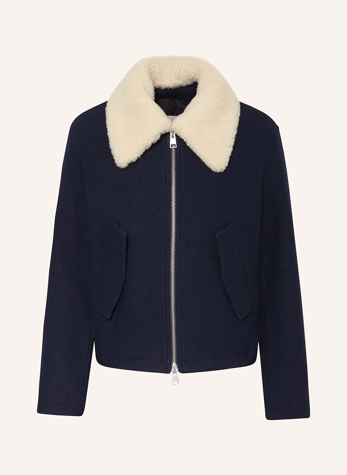 Ami Paris Jacke Mit Abnehmbarem Kunstfell blau Ami Paris Jacke Mit Abnehmbarem Kunstfell blau von AMI PARIS