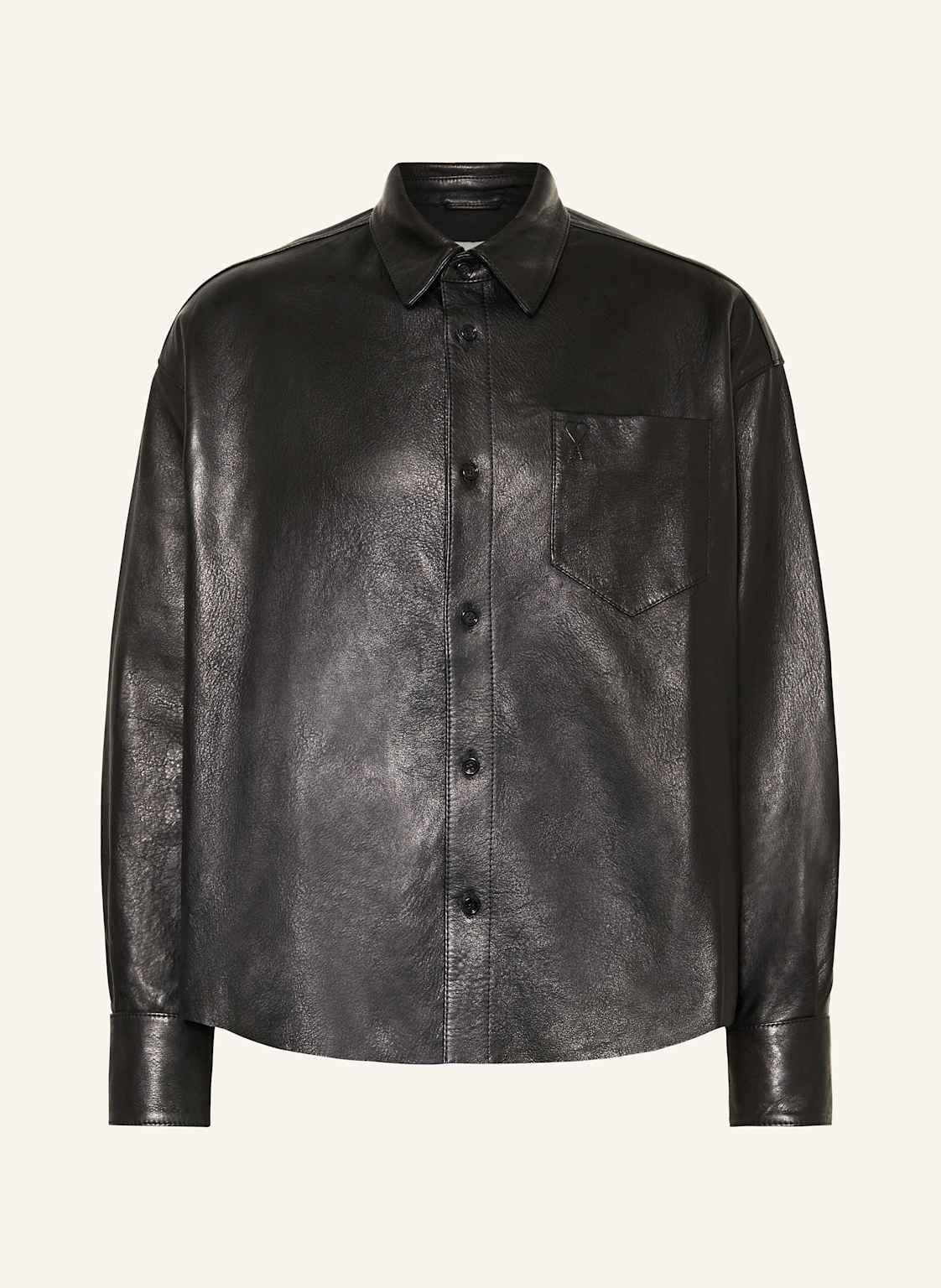 Ami Paris Overjacket Aus Leder schwarz von AMI PARIS