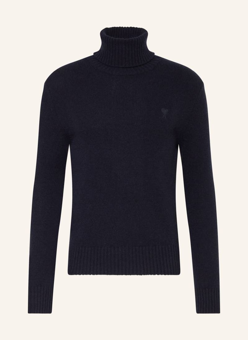 Ami Paris Rollkragenpullover Aus Cashmere blau von AMI PARIS