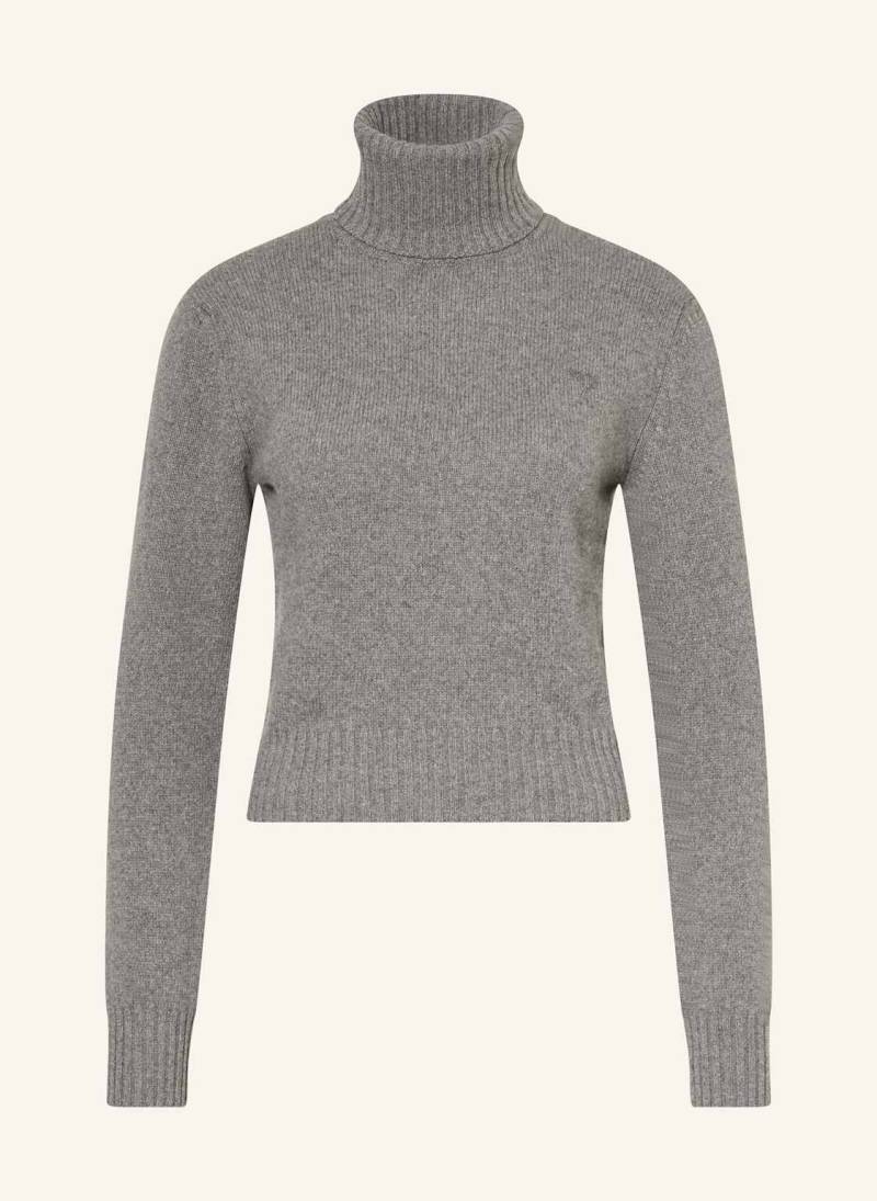 Ami Paris Rollkragenpullover Aus Cashmere grau von AMI PARIS