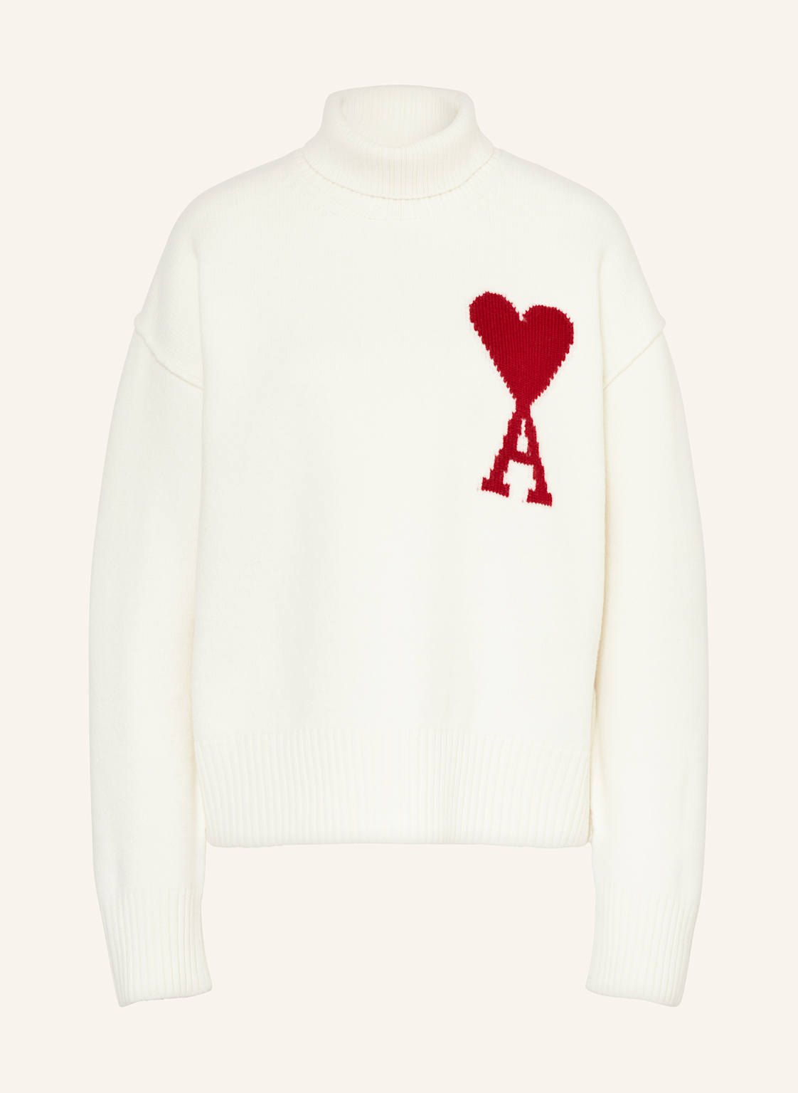 Ami Paris Rollkragenpullover weiss Ami Paris Rollkragenpullover weiss von AMI PARIS