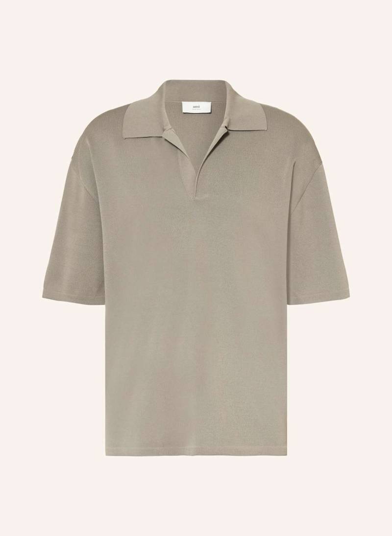Ami Paris Strick-Poloshirt grau von AMI PARIS