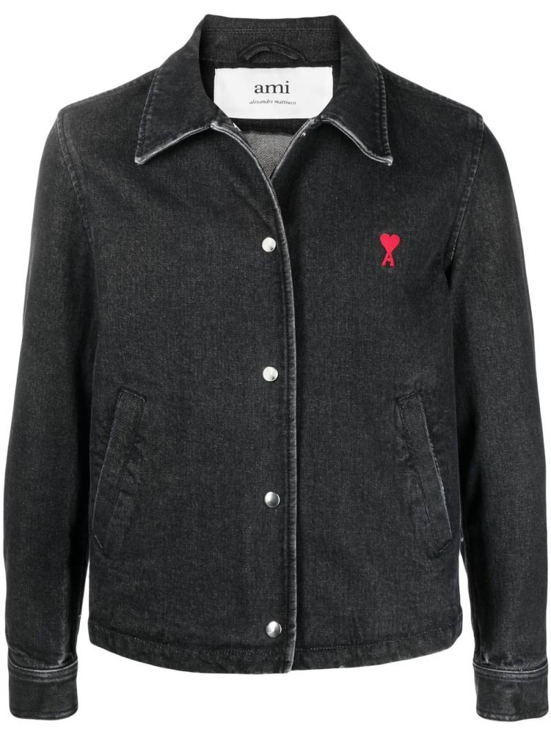 AMI Paris Ami De Cœur denim jacket - Black von AMI Paris