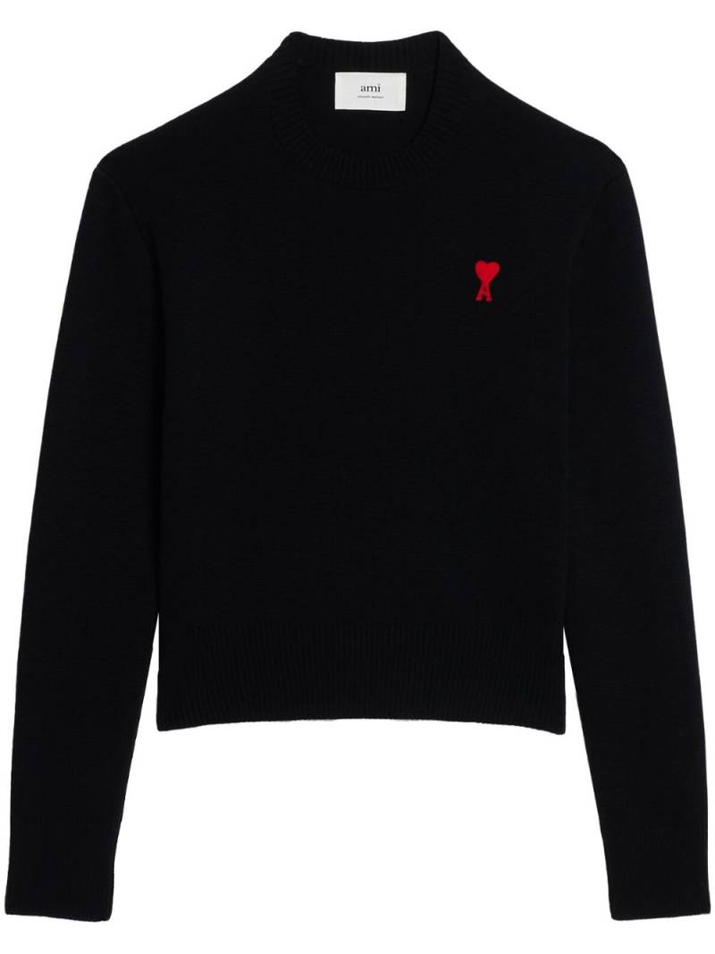 AMI Paris Ami De Coeur embroidered jumper - Black von AMI Paris