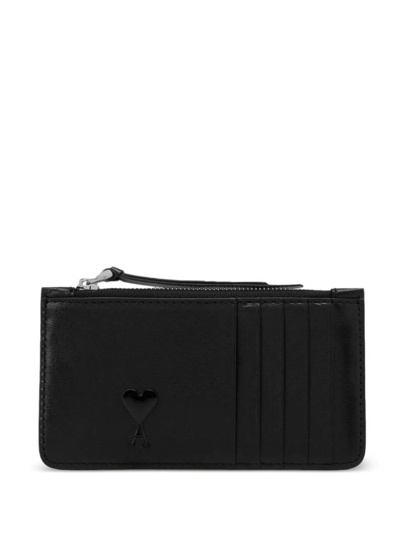 AMI Paris Ami De Coeur leather card holder - Black von AMI Paris