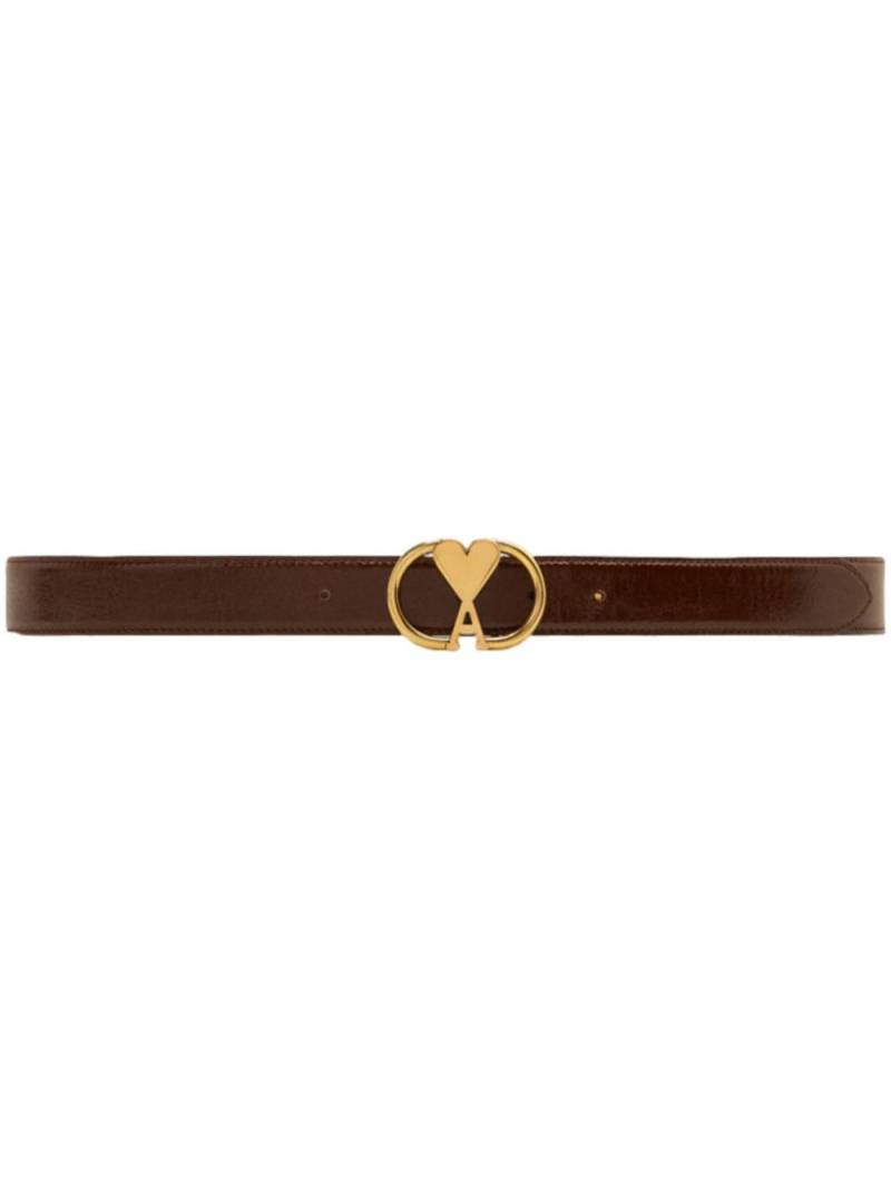 AMI Paris Ami de Coeur-buckle leather belt - Brown von AMI Paris