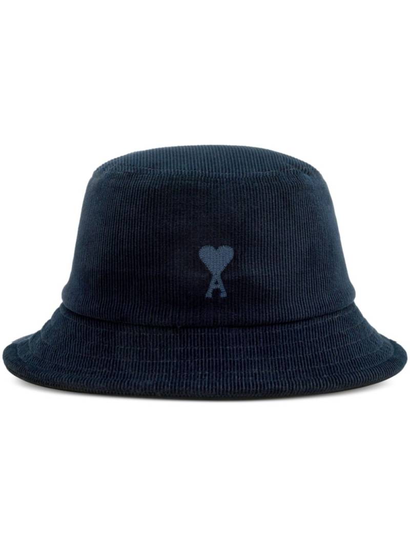 AMI Paris Ami de Coeur corduroy bucket hat - Blue von AMI Paris