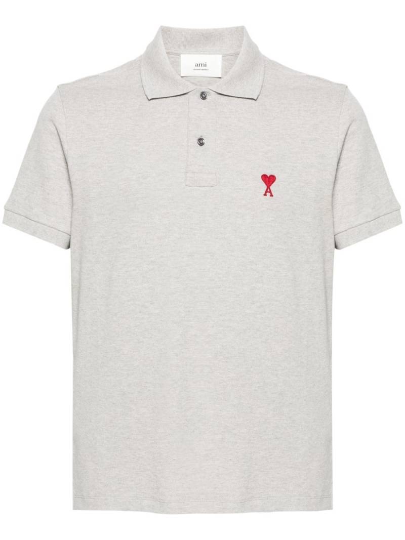 AMI Paris Ami de Coeur cotton polo shirt - Grey von AMI Paris