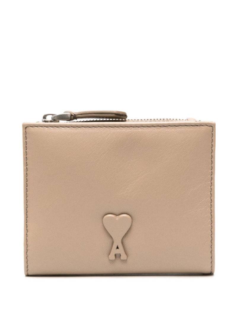 AMI Paris Ami de Coeur-embossed leather wallet - Neutrals von AMI Paris