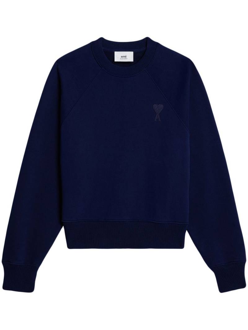 AMI Paris Ami de Coeur embroidered sweatshirt - Blue von AMI Paris