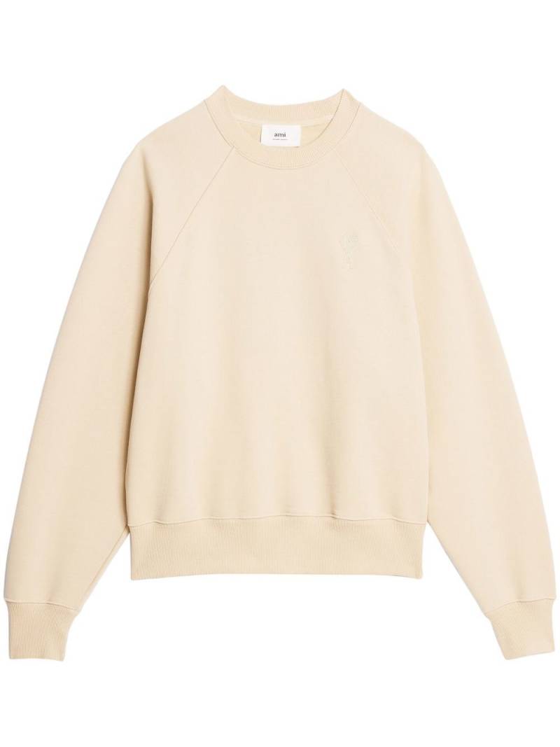 AMI Paris Ami de Coeur embroidered sweatshirt - Neutrals von AMI Paris