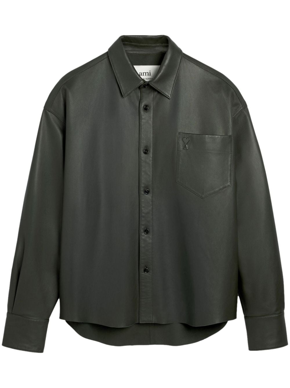 AMI Paris Ami de Coeur-embroidery lambskin shirt - Green von AMI Paris