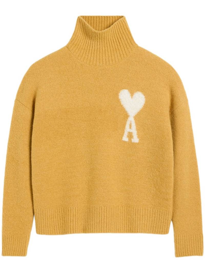 AMI Paris Ami de Coeur funnel neck sweatshirt - Yellow von AMI Paris