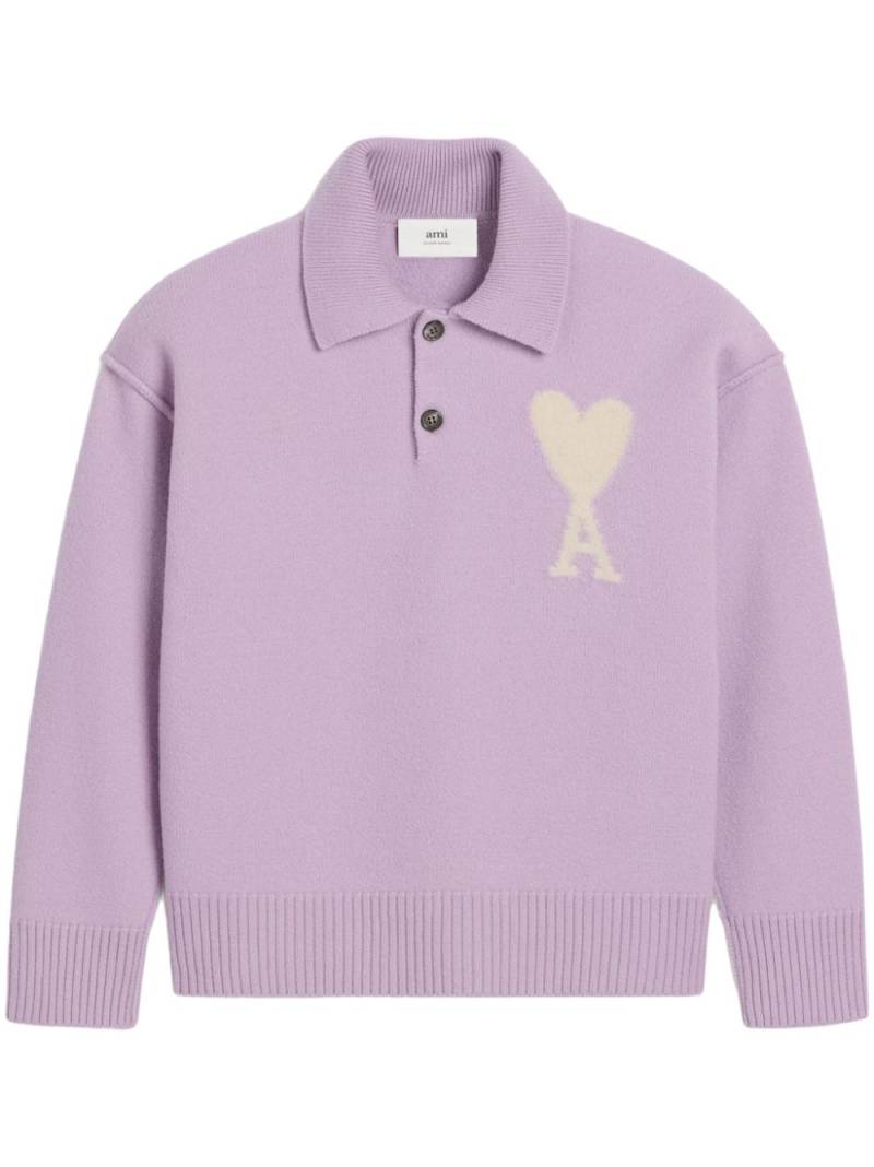 AMI Paris Ami de Coeur knit polo shirt - Pink von AMI Paris