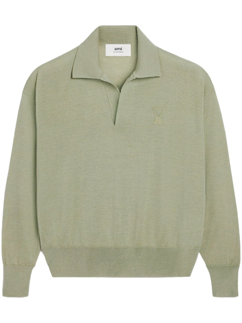 AMI Paris Ami de Coeur knitted polo shirt - Green von AMI Paris