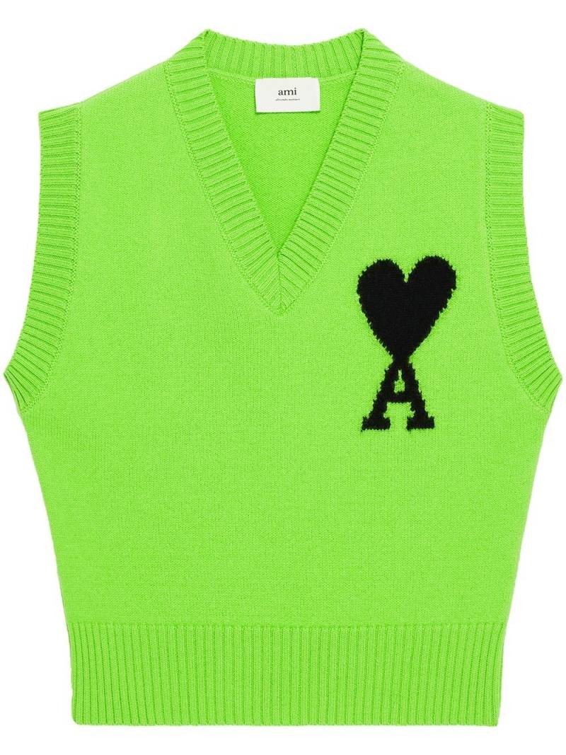 AMI Paris Ami de Coeur knitted vest - Green von AMI Paris