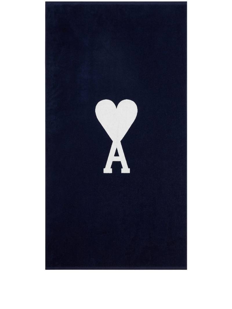 AMI Paris Ami de Coeur motif towel - Blue von AMI Paris