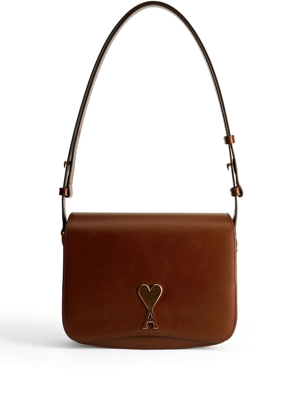 AMI Paris Ami de Coeur plaque shoulder bag - Brown von AMI Paris