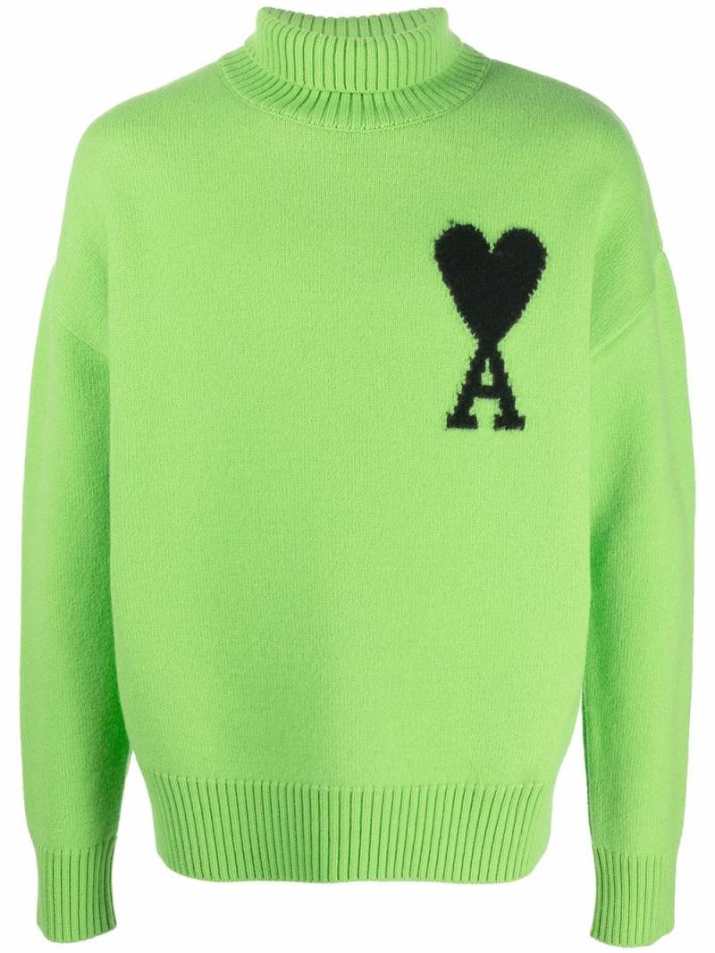 AMI Paris Ami de Coeur roll-neck jumper - Green von AMI Paris