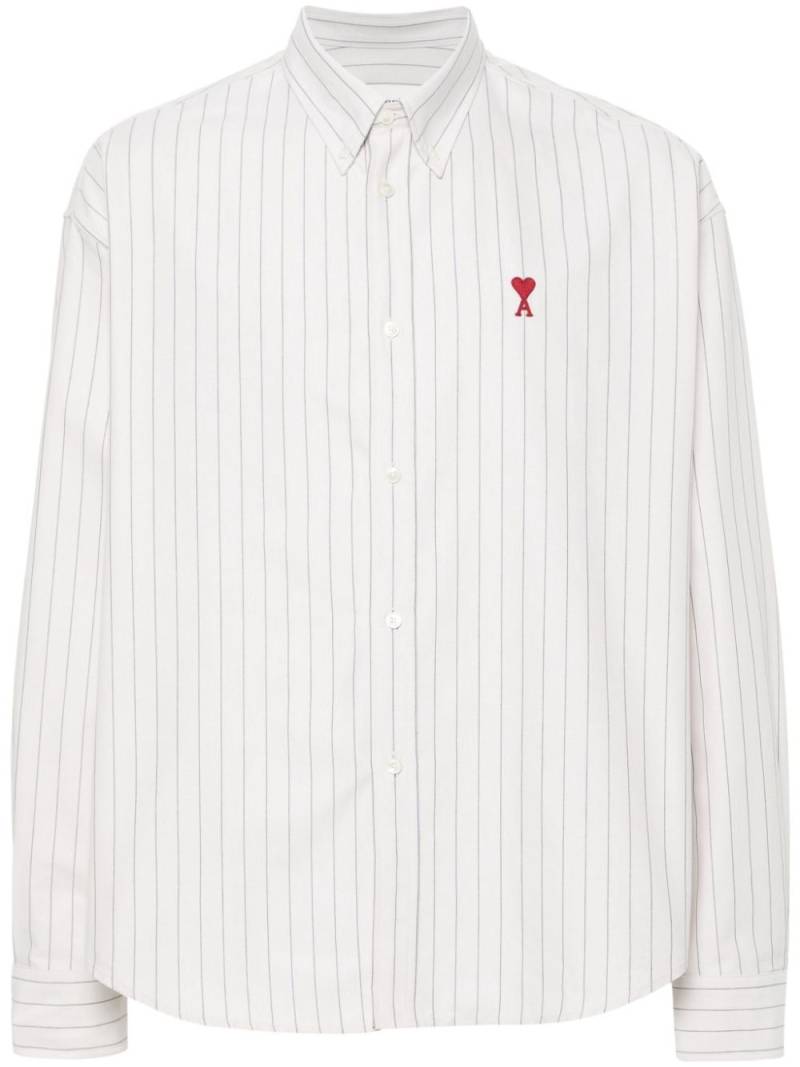 AMI Paris Ami de Coeur striped shirt - White von AMI Paris