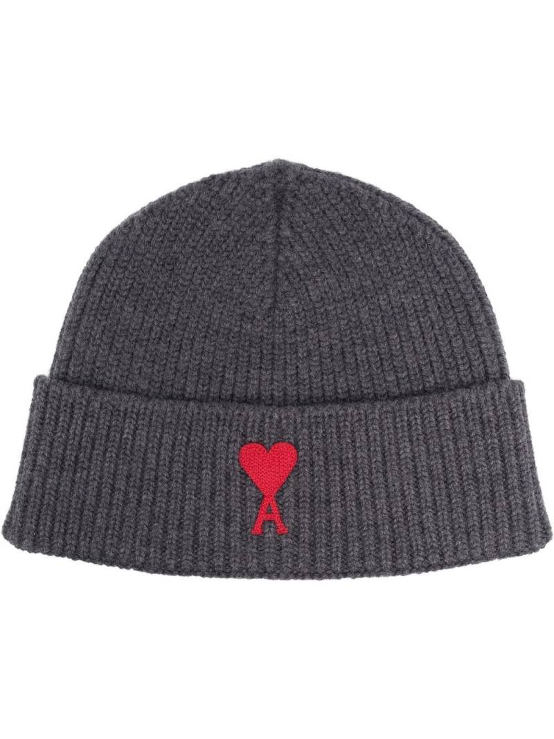 AMI Paris Ami de Coeur wool beanie - Grey von AMI Paris