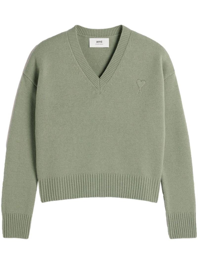 AMI Paris Ami de Coeur wool-cashmere blend sweater - Green von AMI Paris