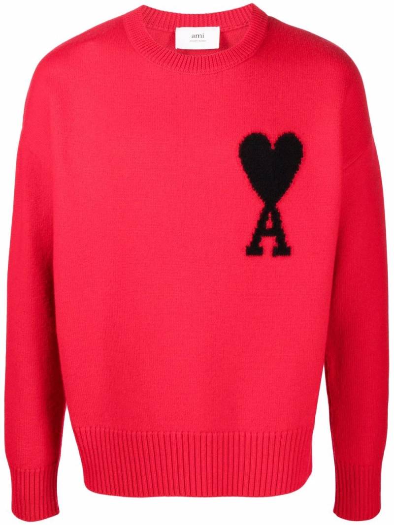 AMI Paris Ami de Coeur wool jumper - Red von AMI Paris