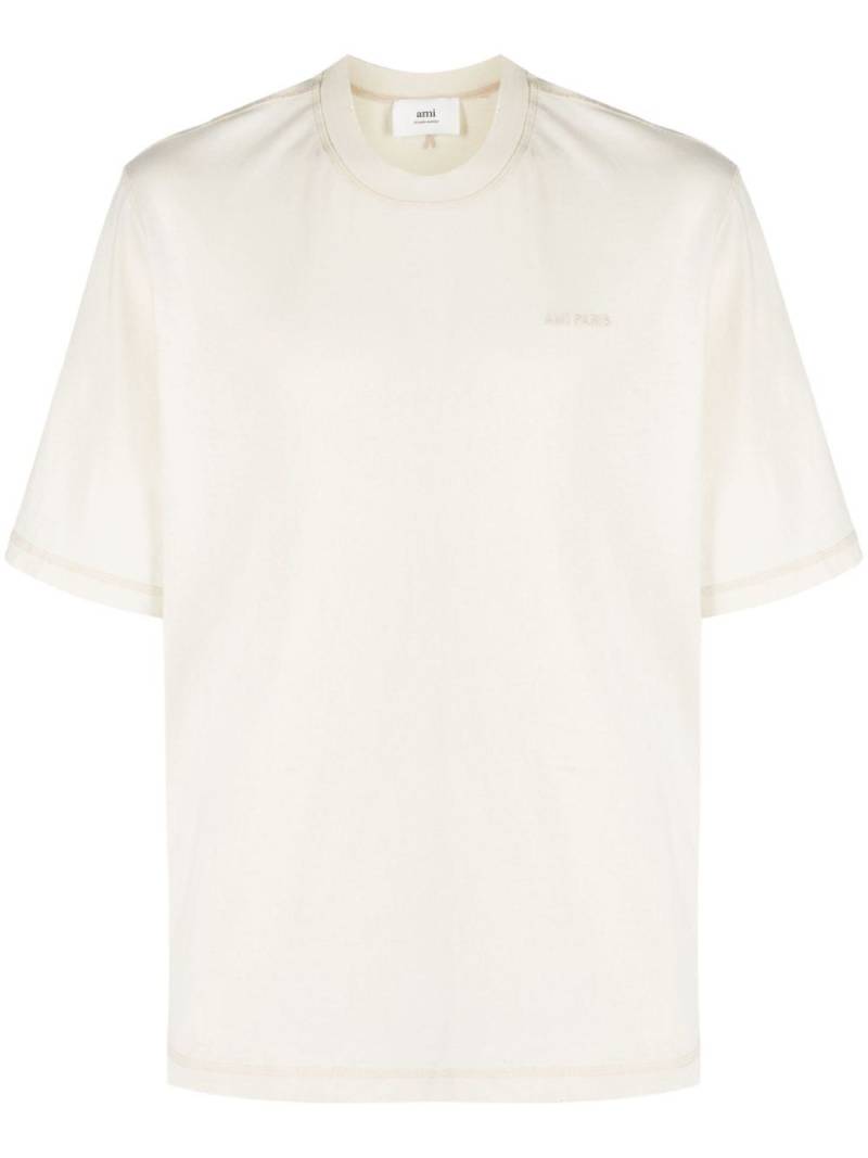 AMI Paris Fade Out logo-embroidered T-shirt - Neutrals von AMI Paris