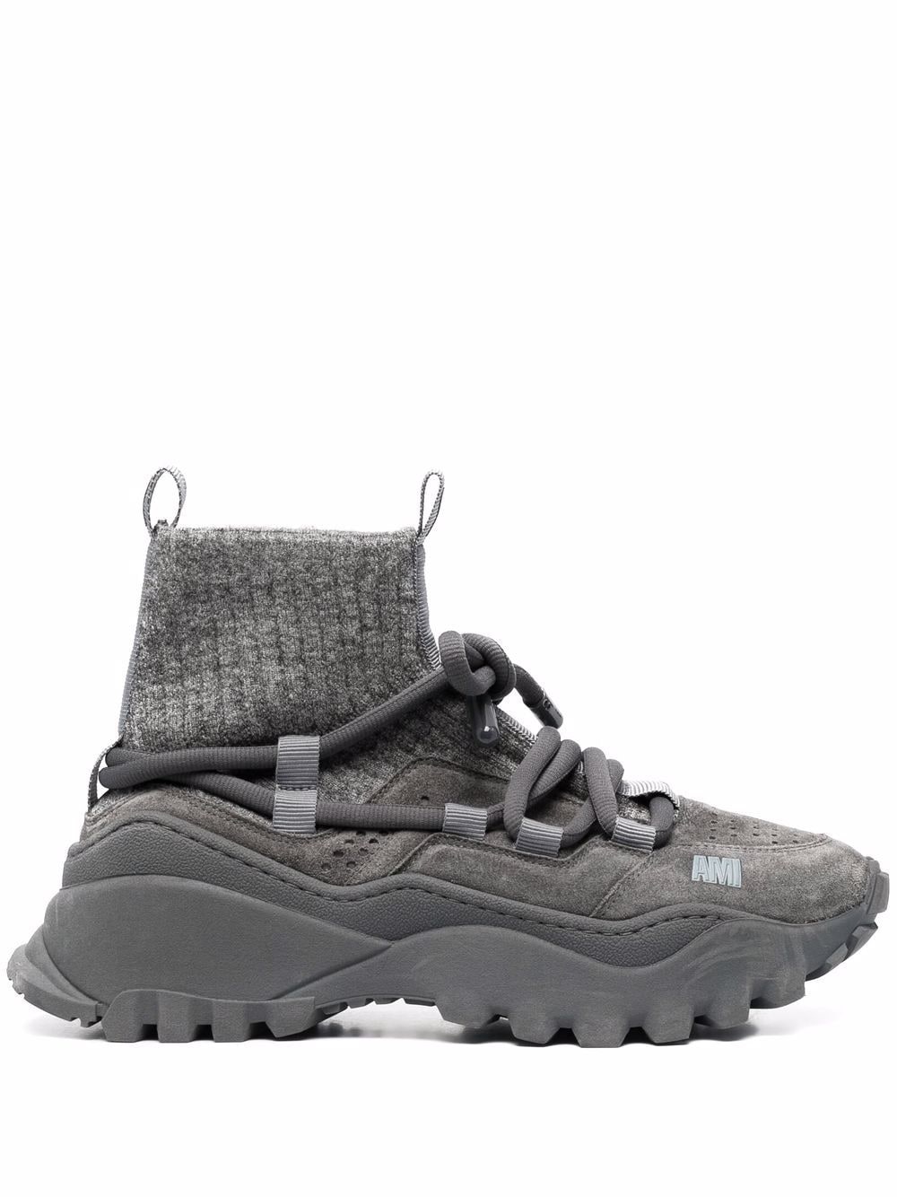 AMI Paris Otto suede-panelled sneakers - Grey von AMI Paris