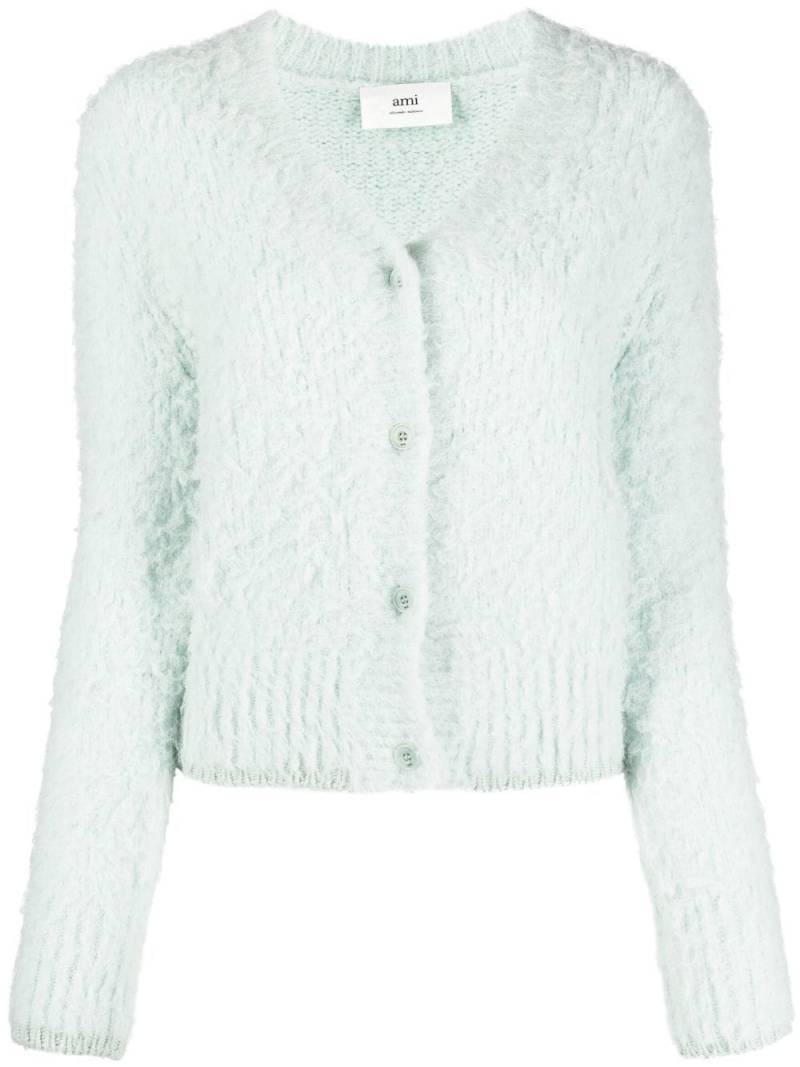 AMI Paris V-neck fleece cardigan - Green von AMI Paris