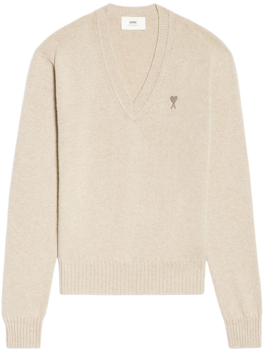 AMI Paris V-neck knitted jumper - Neutrals von AMI Paris