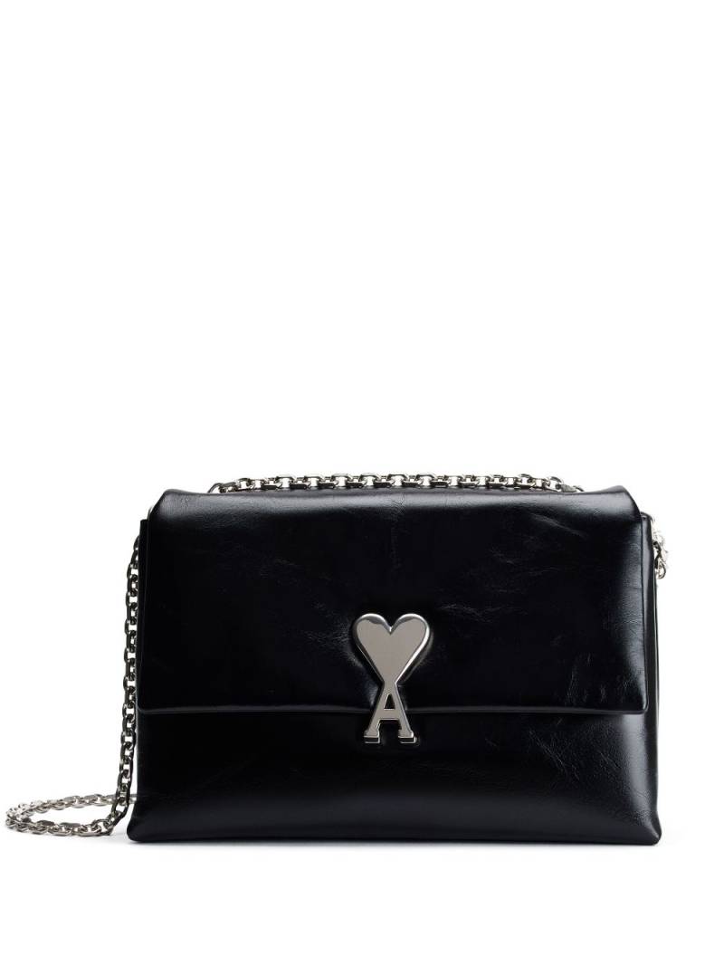 AMI Paris Voulez-Vous leather shoulder bag - Black von AMI Paris