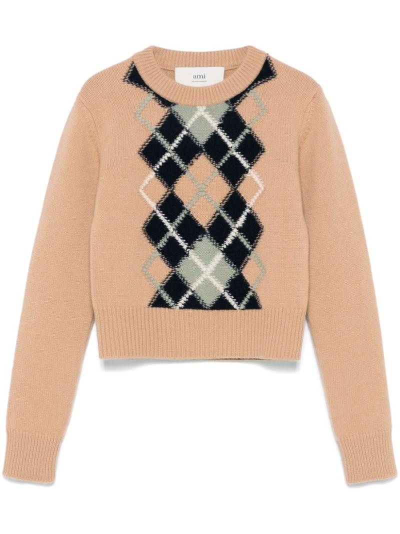 AMI Paris argyle-knit sweater - Neutrals von AMI Paris