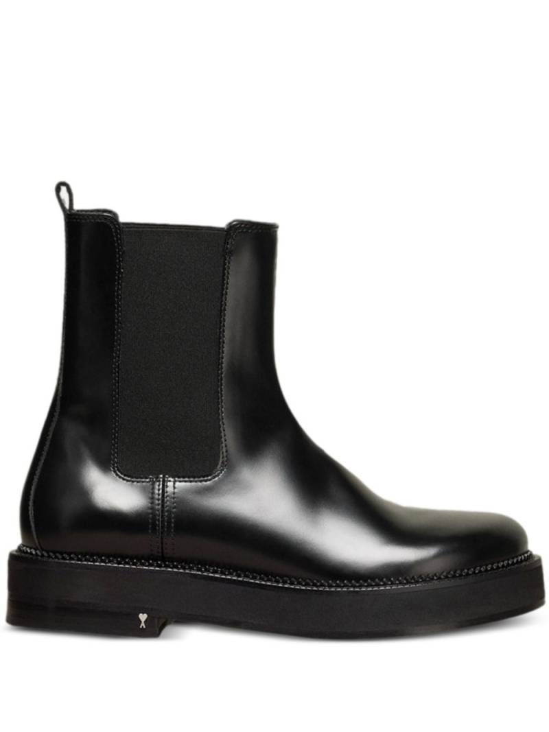 AMI Paris aymmetric-toe leather ankle boots - Black von AMI Paris