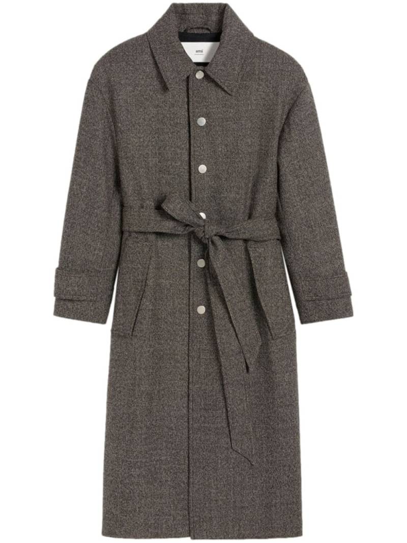 AMI Paris belted single-breasted coat - Grey von AMI Paris