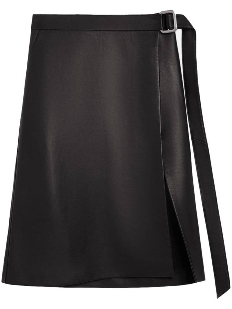 AMI Paris belted-waist lambskin midi skirt - Black von AMI Paris