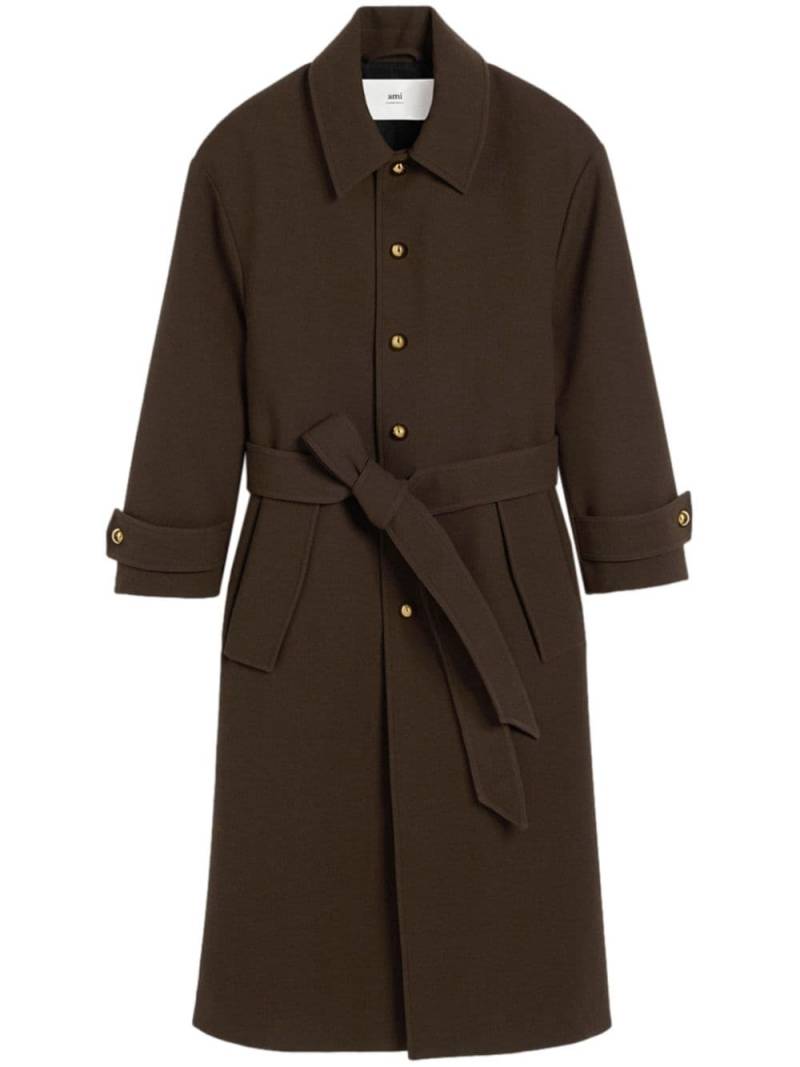 AMI Paris belted wool coat - Brown von AMI Paris